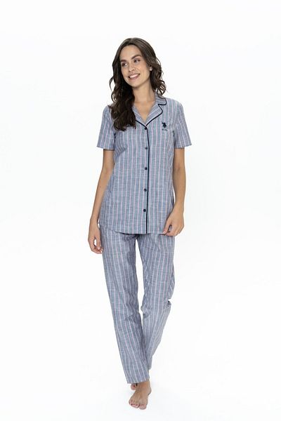 U.S. Polo Assn. Costum de pijama cu mânecă scurtă de damă bleumarin U.S. Polo Assn. 20090