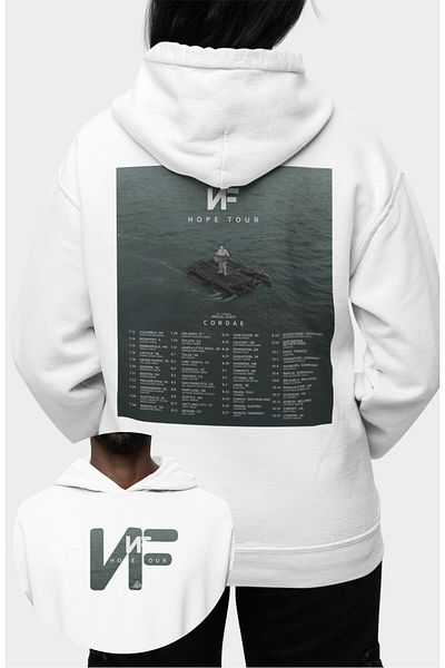Fuddy Moda Φούτερ με κουκούλα με κουκούλα με θέμα Unisex Rapper Oversize NF Hope Tour