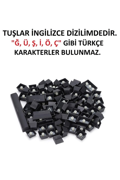 SPELT 108 Tuş Universal Mekanik Klavye Tuş Takımı Kapağı Keycap Siyah US Layo...