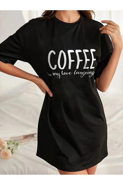 Pink Sky Rochie tricou cu mânecă scurtă pentru femei de mărime mare, cu decolteu, cămașă de noapte
