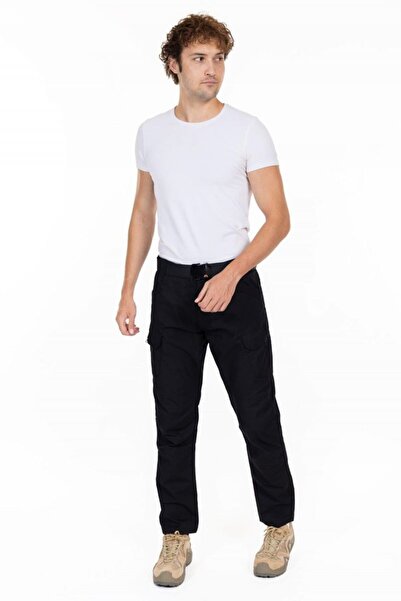 Akıncılar بنطلون تكتيكي/خارجي أسود من قماش ريبستوب 513