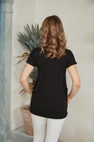 Işşıl O7158 T-shirt εγκυμοσύνης - με πλαϊνά κουμπιά και λεπτομέρεια θηλασμού