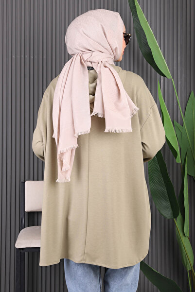 İmajButik Khaki Hooded Modal Oversize Sweat