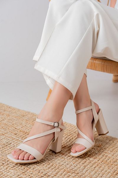 Hayalimdeki Ayakkabı Rashin Cream Skin High Heels Women's Shoes