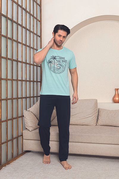 Ayans Pijama Σετ Πυτζάμες Ανδρικό Μονό Βαμβακερό (Καλοκαίρι).