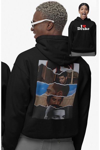 Fuddy Moda Unisex Oversize Drake Motif Hoodie Rapper Themed Sweatshirt