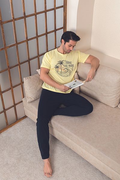 Ayans Pijama Combed Cotton Men's Single Jersey (Summer) Pajama Set