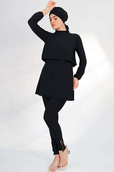 REMSA Sena Black Hijab Μαγιό - Lycra και Full Covered 2238