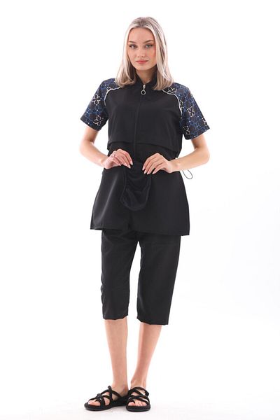 Remsa Mayo Hera 2408 Black Hijab Swimsuit - Parachute Semi Covered