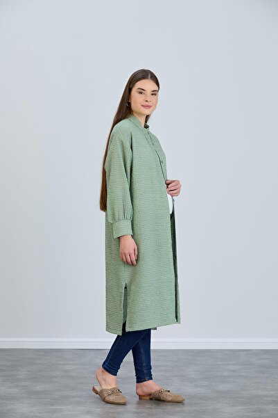 Işşıl IŞŞIL 8342-Köpük Kumaş Kuşak Bağlamalı Hamile Giy-Çık Tunik