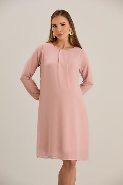 Işşıl IŞIL 4543 - Tunica Maternitate Sifon, Rochie Guler Plis
