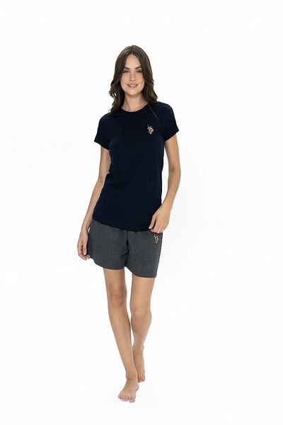 U.S. Polo Assn. Σετ σορτς 20000 γυναικείο Navy Blue με κοντό μανίκι με στρογγυλή λαιμόκοψη