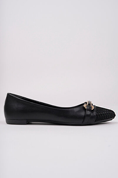 Freemax Women's Summer Comfortable Mesh Pointed Toe Ballerina Shoes Black