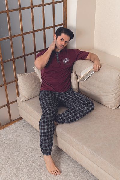 Ayans Pijama Combed Cotton Men's Single Jersey (Summer) Pajama Set