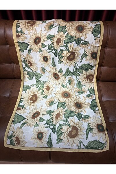 diorel AY ÇİÇEĞİ DESEN KOTON YÜN İTHAL ŞAL