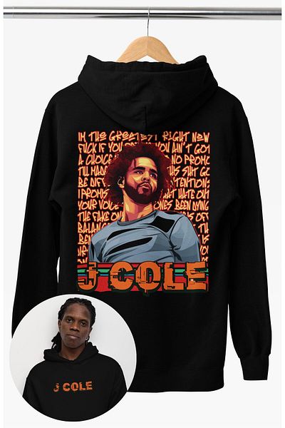 Fuddy Moda Унисекс суитшърт с рапърска тематика и J Cole, голям размер, унисекс суитшърт с рапърски мотив