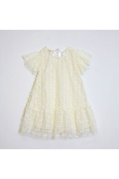 OZZY KİDS Girl's Floral Patterned Tulle Dress