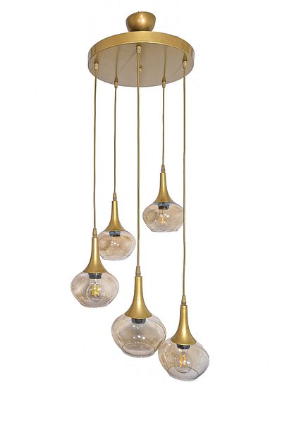 Fer Avize Modern Decorative Antique Colored Glass 5-Piece Living Room - Kitchen - Bedroom