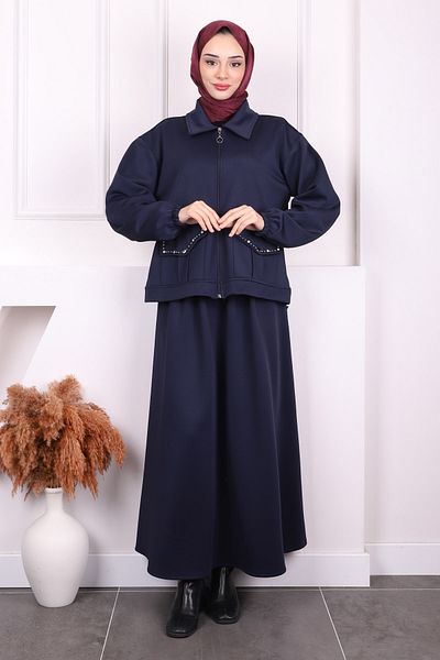 İmajButik Σκουπάκι με μπλε μπλέ μπουφάν με φούστα