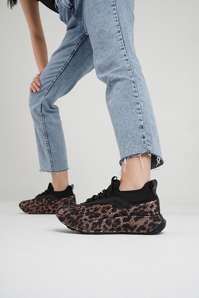 Beyond Leopard Patterned Stone Women's Sneakers - 4cm Byndki̇105