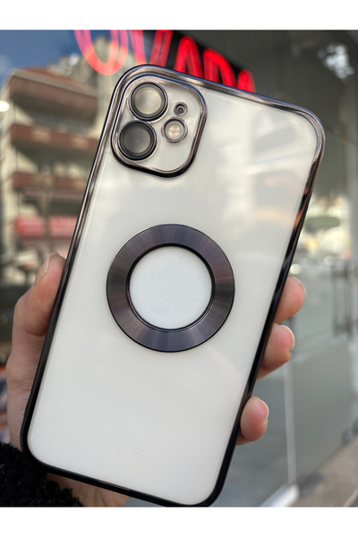 OVADA Iphone 11 Uyumlu Kendinden Kamera Koruma Lensli Logo Gösterimli Lüks Silikon Kılıf