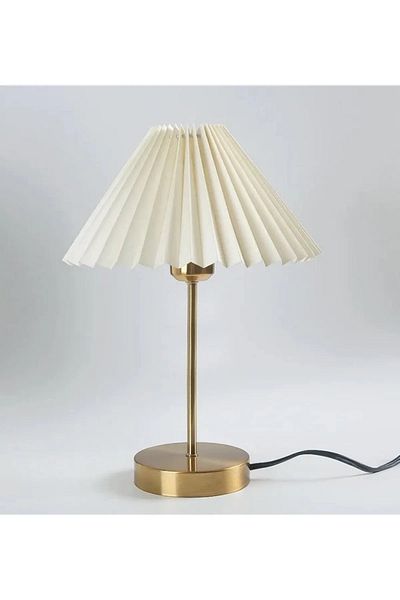 Lambadar Hepa Model Modern Design Metal Body Cream Fabric Hat Table Lamp Lampshade