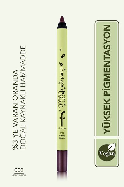 Flormar Intense Pigmented Green Up Matte Finish Vegan Eye Pencil - Long Lasting, Berry Much-8682536079686