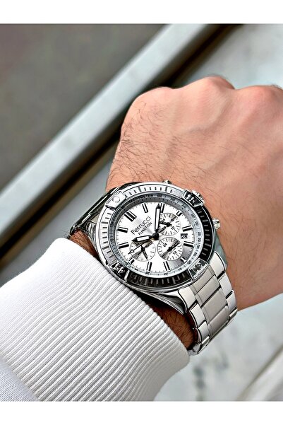 Ferrucci Function Fonksiyonlu Erkek Kol Saati 3 Atm Su Geçirmez Gümüş Renk Çelik Kordon