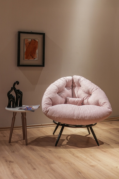 Berta Concept Floki Tekli Koltuk Berjer Pembe