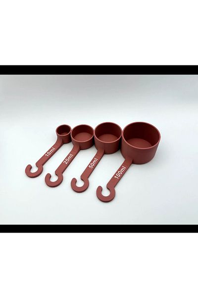3D DESİNG MARKET Kitchen Measuring Cup Set 4 Pieces - 10ml 25ml 50ml 100ml