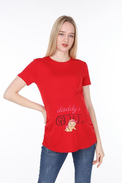 Işşıl 4477-Daddy's Girl Viscose Maternity Short Sleeve T-shirt