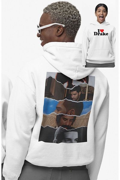 Fuddy Moda Unisex Oversize Drake Motif Hoodie Rapper Themed Sweatshirt