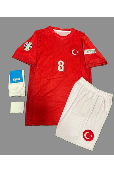BYSPORTAKUS A.r.d.a. G.ü.l.e.r. Euro 2024 Milli Takımı Deplasman Çocuk Forması 4'Lü Set