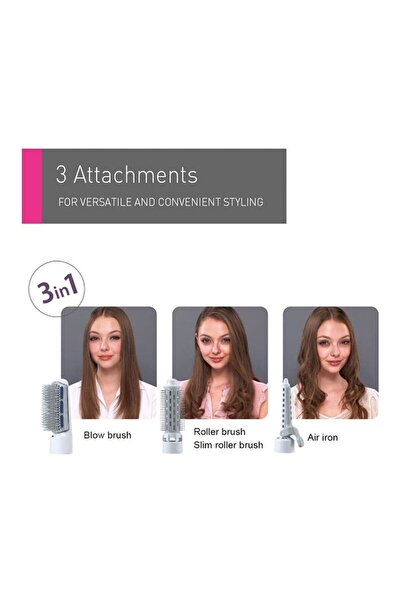 PANASONIC Hair Styler Set With 3 Attachments EH-KA31 - White