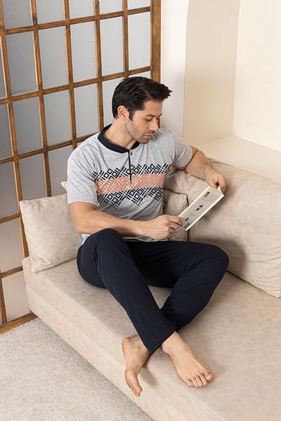 Ayans Pijama Combed Cotton Men's Single Jersey (Summer) Pajama Set