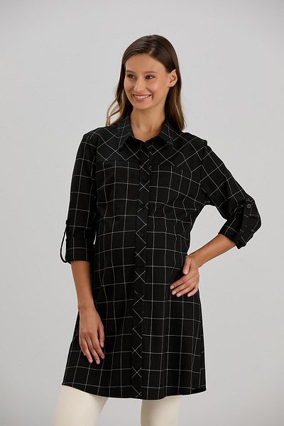 Işşıl Işil 4547 - Maternity Plaid Clothing Shirt-Tunika Bias Cut