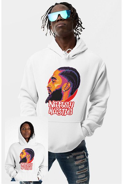 Fuddy Moda Φούτερ με κουκούλα με στάμπα Nipsey Hussle, φούτερ με κουκούλα με θέμα Unisex Rap Music