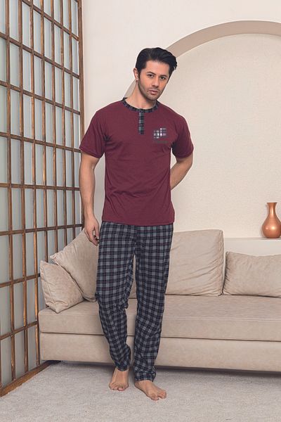 Ayans Pijama Combed Cotton Men's Single Jersey (Summer) Pajama Set