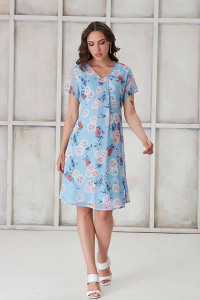 Işşıl IŞIL 4487-Rochie Mini De Maternitate Cu Mânecă Scurtă, Guler Alb, Trandafir Alb