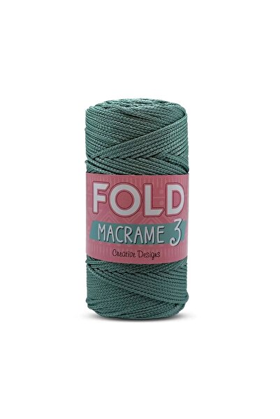 FOLD Yarn Macrame رقم: 3 - 168 بوليستر، 1 مم حبل حقيبة، 100 جم 115 م