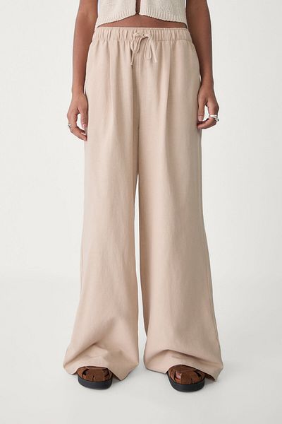 Stradivarius Wide leg linen trousers