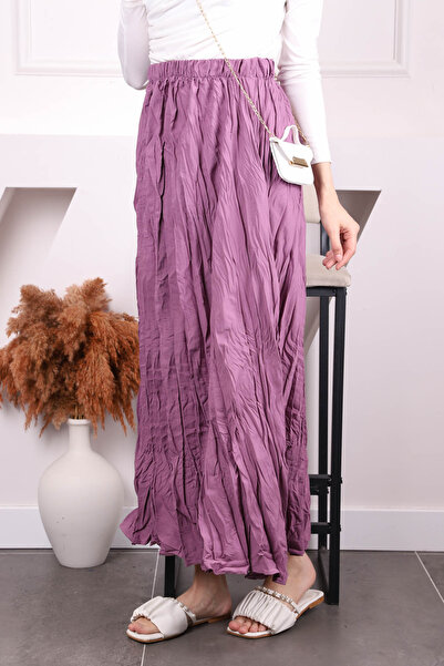 İmajButik Dusty Rose Elastic Waist Skirt