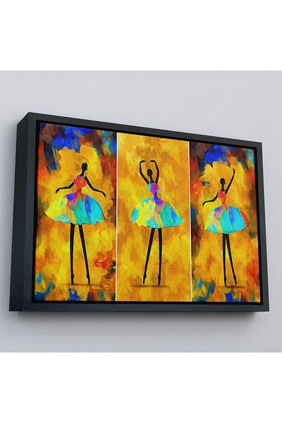 Harita Sepeti Fata balerină africană în cadru de aur Pictură în ulei Aspect Decorativ Pictură pe pânză