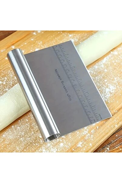 MyBru Paslanmaz Çelik Ölçülü Hamur Kesici, Pizza Kesici, Kazıyıcı