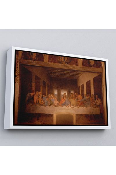 Harita Sepeti Ultima cină de Da Vinci Pictură pe pânză cu cadru alb