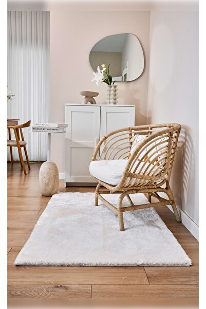 Apex Halı Vega Krem Yumuşak Dokulu Üst Kalite Yıkanabilir Pelüş Post Halı
