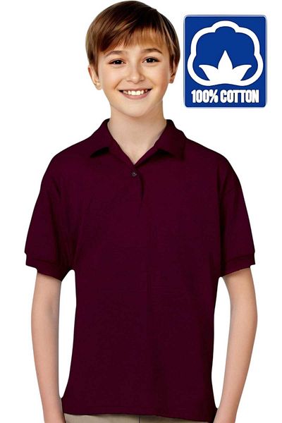 Uniquerrs Tricou cu gât polo pentru băieți - 100% bumbac, uniformă casual și școlară