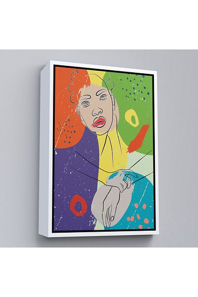 Harita Sepeti Pictură abstractă de femeie cu cadru alb