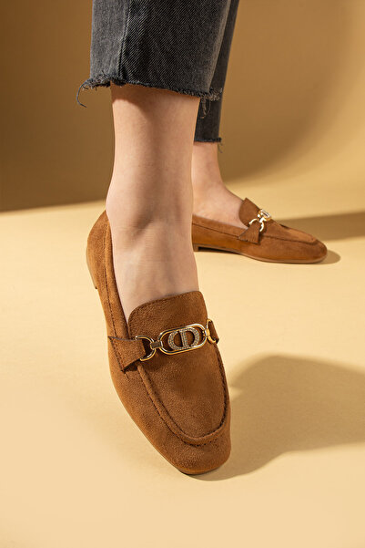 Pembe Potin Women's Babet Tabi Suede Buckle Lightweight Comfortable Sole Stylish Casual Shoes