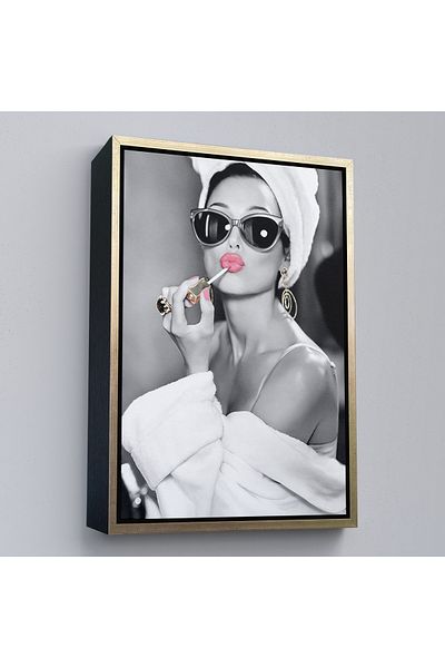 Harita Sepeti Εκτύπωση σε καμβά Audrey Hepburn με χρυσό πλαίσιο